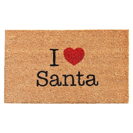 Configuracion 17 x 29 in. Love Santa Rectangular Doormat - Black Red & White CO3367119